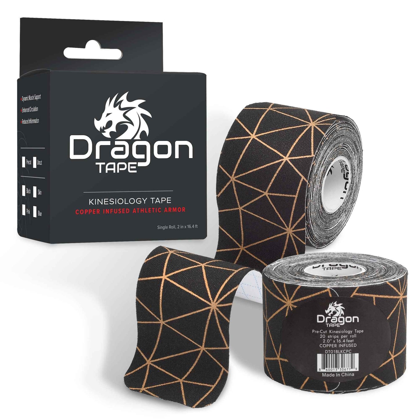 Copper Infused Kinesiology Tape – 20 Precut Strips